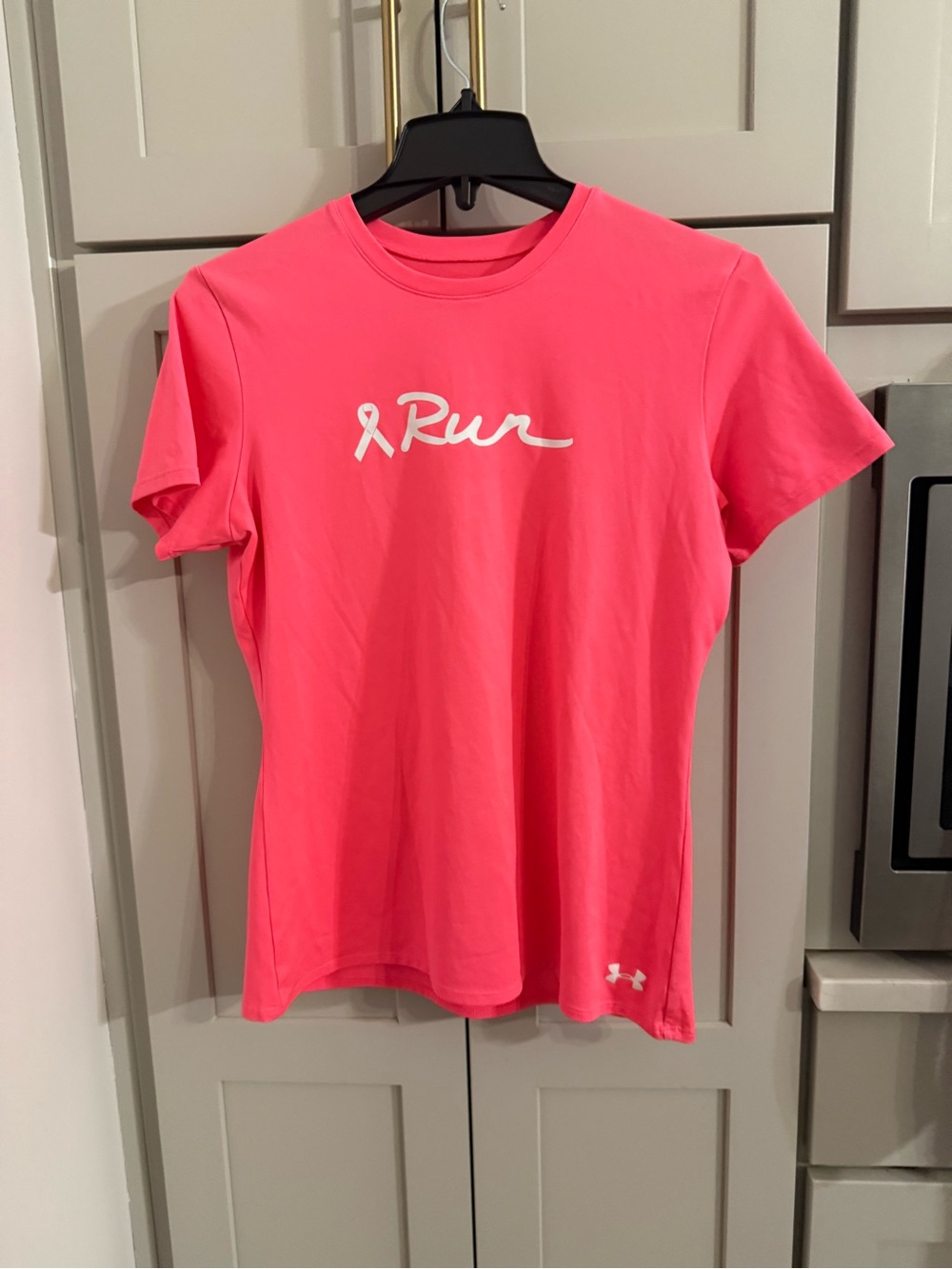 Under Armour Pink Small Semi Fitted Shirt Run Breast Cancer